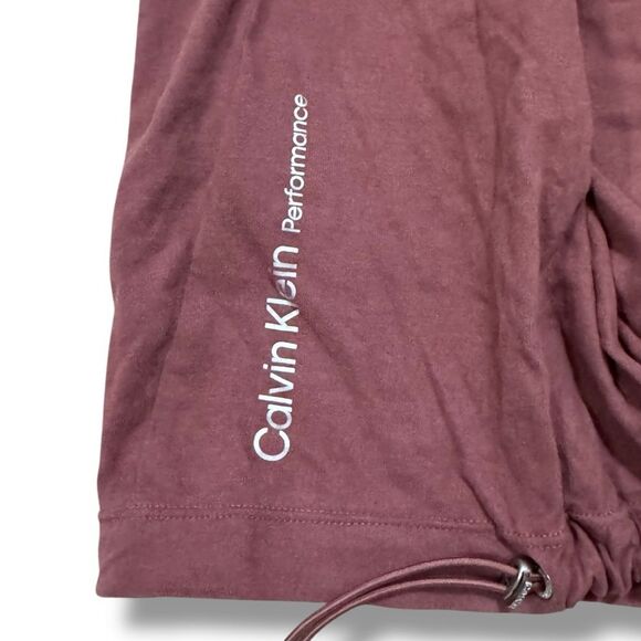 Calvin Klein Pink Performance Drawstring Tee Medium Oversized Activewear Top - Picture 5 of 9